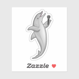 Sticker Microphone Dolphin Singer