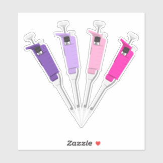 Sticker Micropipettes roses et violettes