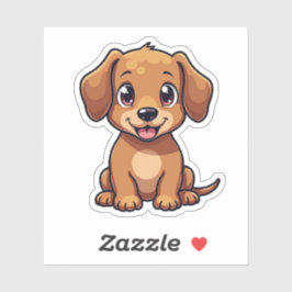 Sticker Mignité Sur Roues, Adorable Dachshund Kawaii,