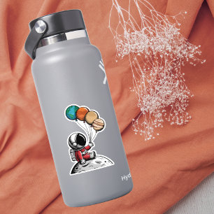 Sticker Mignon Astronaute Fantaisiste, Planète Espace Extr