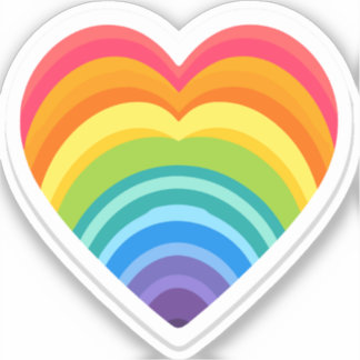 Sticker mignon du coeur arc-en-ciel
