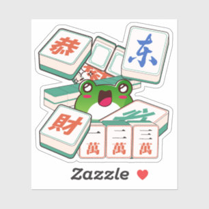 Sticker Mignon Mahjong Frog Joueur Kawaii
