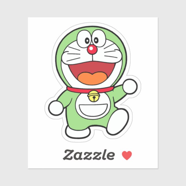 Sticker Mignon Mini Doraemon Vert Anime (Feuille)