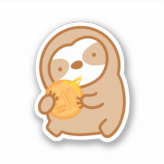 Sticker Mignon pain-monnaie coréen de rue sloth