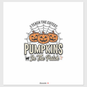 Sticker Mignon professeur de citrouille Design Halloween_1