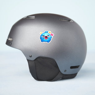 Sticker Mignon Slime Kawaii Triste Bleu qui Pleure avec un