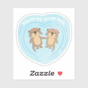 Sticker Mignon vous êtes mon demi de calembour de loutre