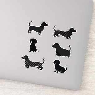 Sticker Mignonette Dachshunds Saucage Chien Silhouette Déc
