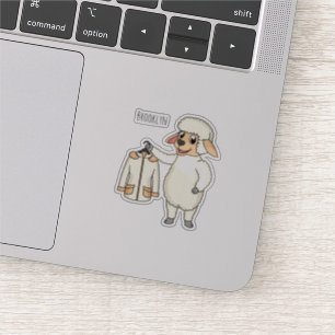 Sticker Mignonne brebis avec blouson