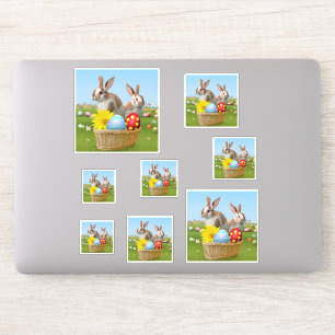 Sticker Mignonne lapin de Pâques pour une humeur positive