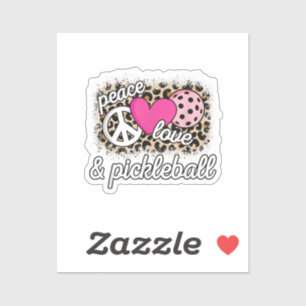 Sticker Mignonne Peace Love Pickleball Player Funny Pickle