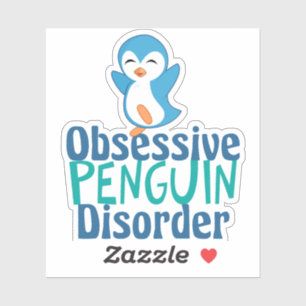 Sticker Mignonne trouble obsessionnel du pingouin