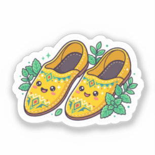 Sticker Mignons Babouches Marocains Jaunes Stic Kawaii