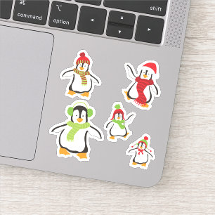 Sticker Mignons pingouins de dessin animé dansant