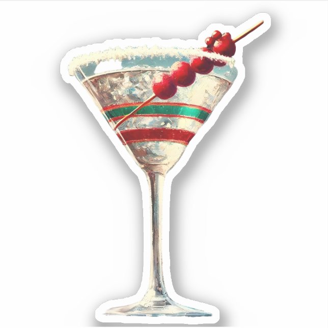 Sticker Milieu du siècle moderne Cranberry Martini (Devant)
