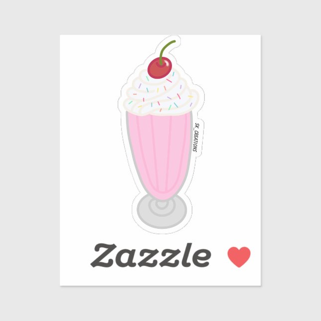 Sticker Milkshake de Strawberry (Feuille)