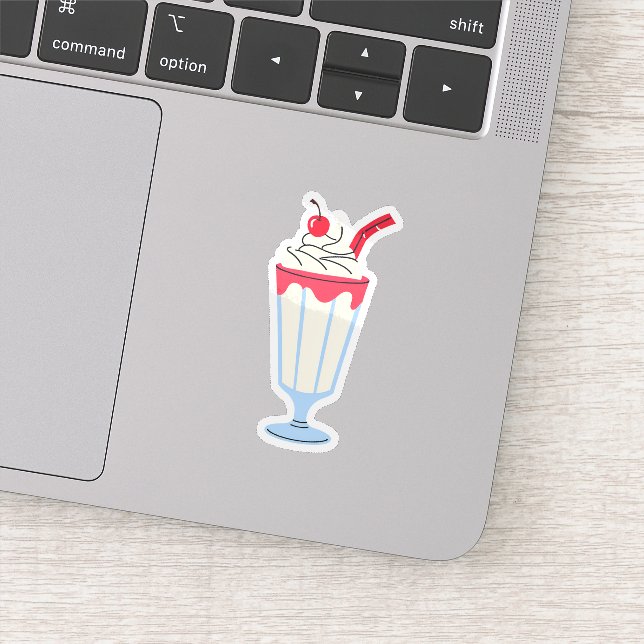 Sticker Milkshake vanille cerise (Détail)