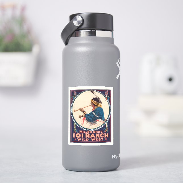 Sticker Miller Bros 101 Ranch, Poster du Wild West Circus (HydroFlask)
