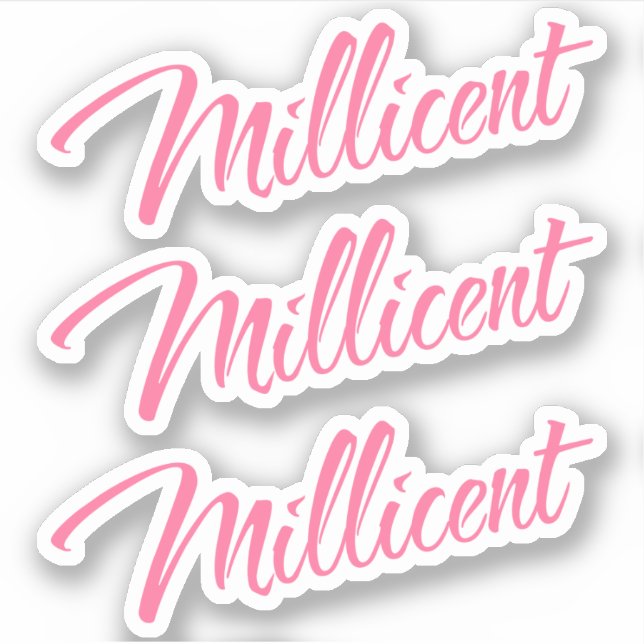 Sticker Millicone nom rose décoratif cursive x3 (Devant)