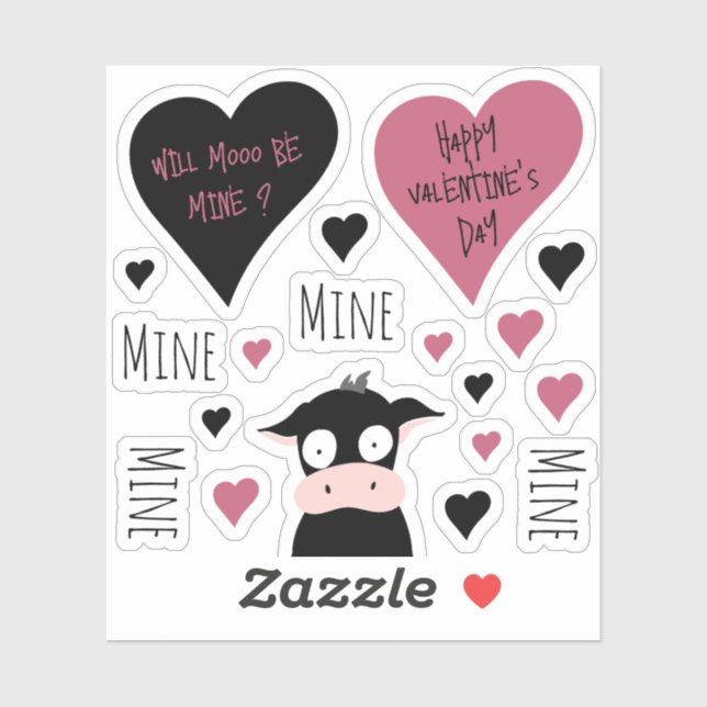 Sticker Mine Cute Mine Mine Mine Collection de mines Vache (Feuille)