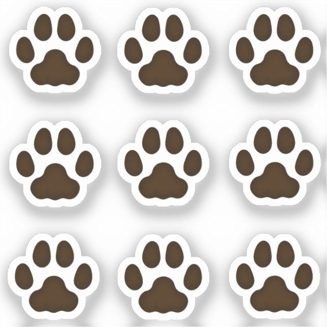 Sticker Mini Empreintes de pattes Chat Dark Brown Animal T (Recto)