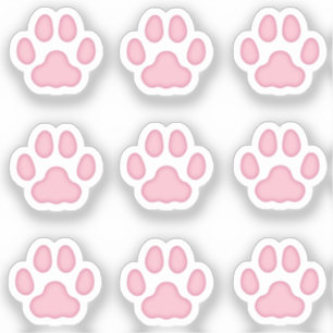 Sticker Mini Empreintes de pattes Chat Pink Animal Tracks 