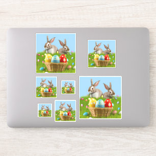 Sticker Mini mignon Happy Fleurs de Pâques dessin animé