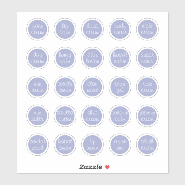 Sticker Mini pot cosmétique personnalisable Lavande de 1,1 (Feuille)