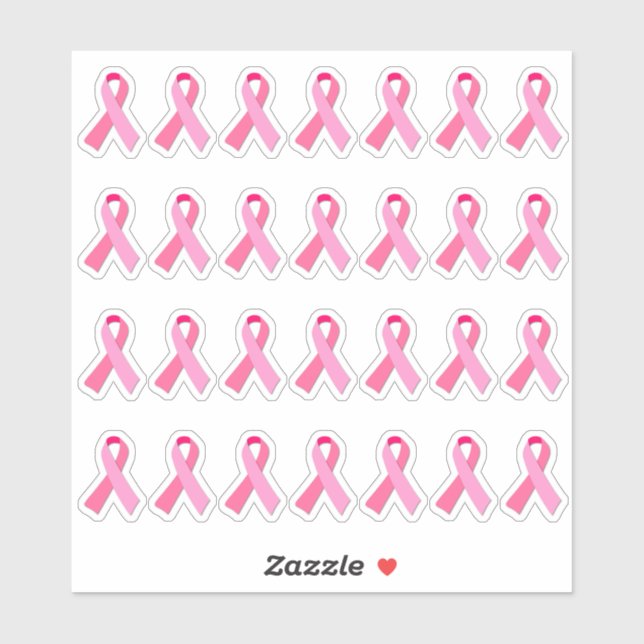 Sticker Mini Sensibilisation au cancer du sein Ruban rose  (Feuille)