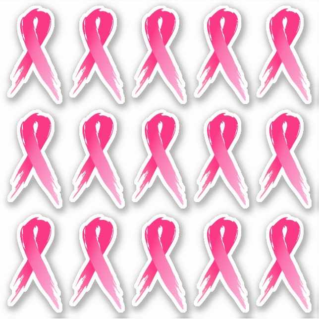 Sticker Mini Sensibilisation au cancer du sein Rubans rose (Devant)