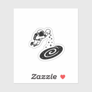 Sticker "Minimalist Astronaut Pouring Stars into Galaxy"