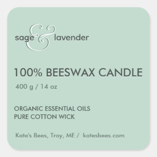 Sticker minimaliste cire d'abeille Sage Green