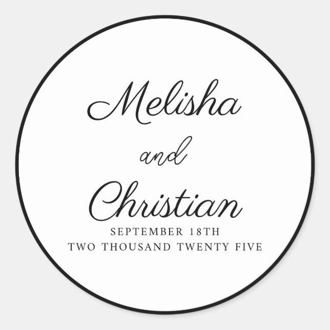 Sticker minimaliste Mariage moderne (Devant)