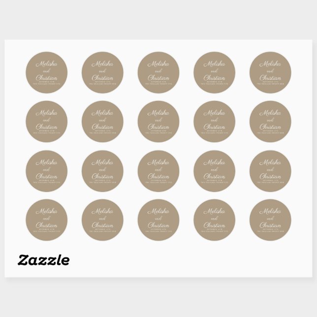 Sticker minimaliste Mariage moderne (Feuille)