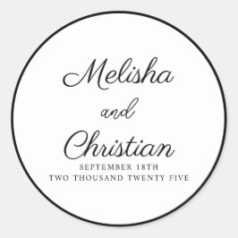 Sticker Minimalistisch Moderne Hochzeit