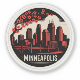Sticker Minneapolis City Minnesota USA