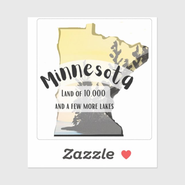 Sticker Minnesota, Terre des 10.000 Lacs... | (Feuille)