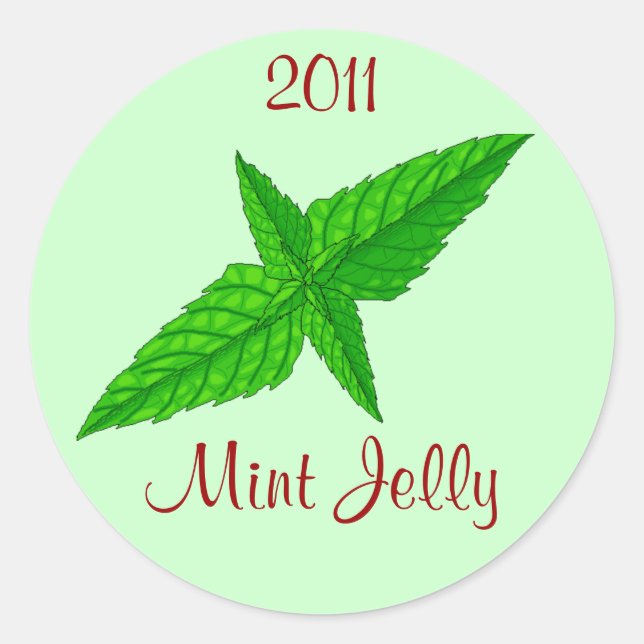 Sticker Mint Jelly Jam Home Canning Jar Circles (Devant)