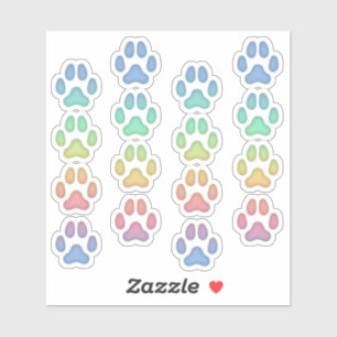 Sticker Minuscule arc-en-ciel Pawprints Animaux Tracks Dec