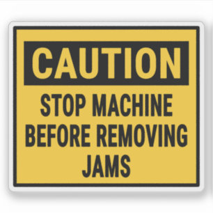 Sticker Mise En Garde Arrêter La Machine Avant De Retirer 