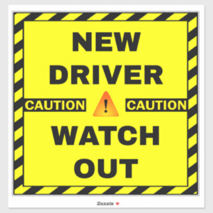 Sticker Mise en garde du nouveau pilote (Attention)