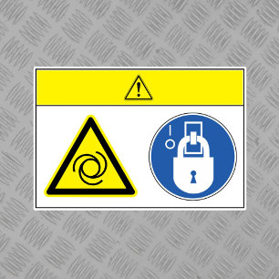 Sticker Mise en garde/équipement démarre automatiquement É