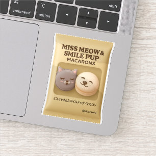 Sticker Miss Meow & Smile Dog Macarons : Toy Art Snack