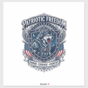 Sticker Mission de nuit patriotique Patriot Wolf Militaire