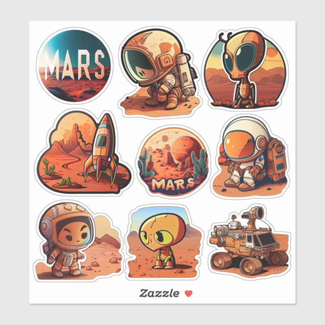 Sticker Mission Mars | Science et espace (Feuille)