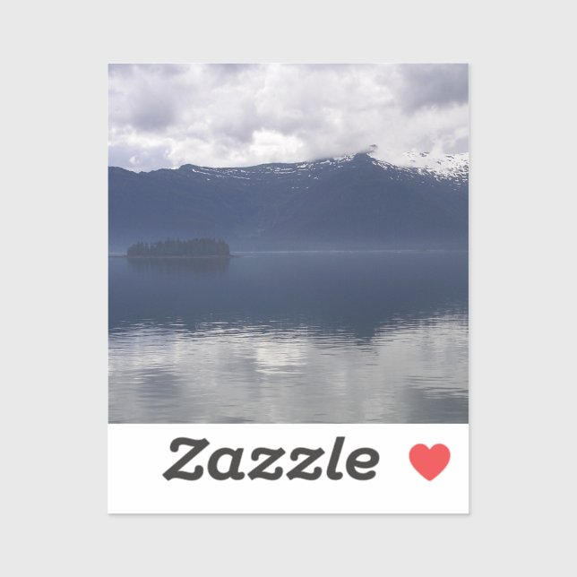 Sticker Misty Alaskan Sea dans les tons bleu (Feuille)