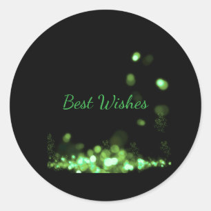 Sticker mit besten Wünschen - Schwarzer grüner Gli