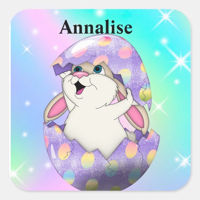 Sticker mit Hase (Vorderseite)