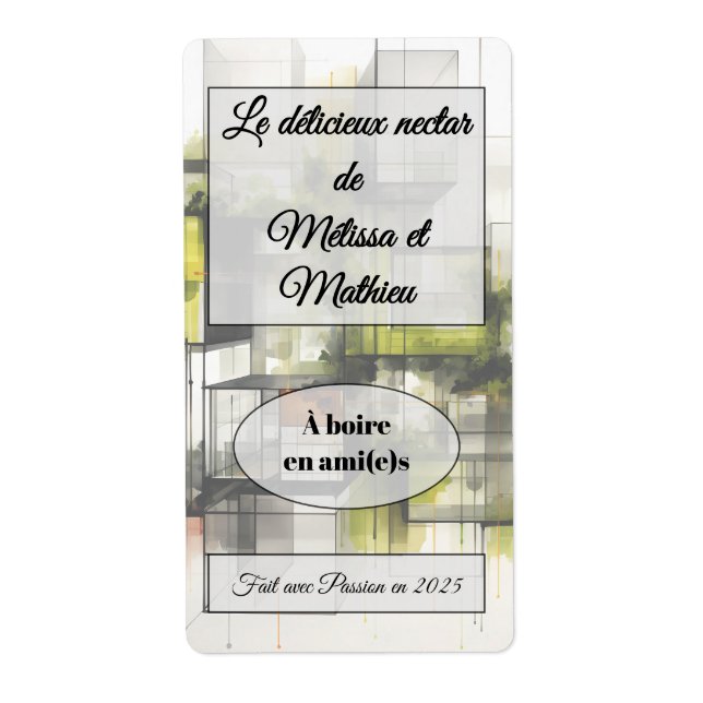 Sticker mit Weinflasche (Vorne)