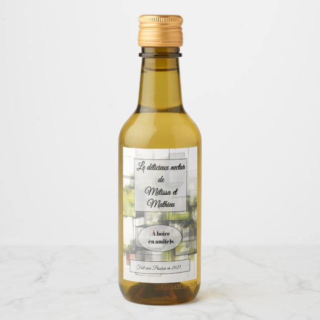 Sticker mit Weinflasche Weinetikett (Vorderseite)